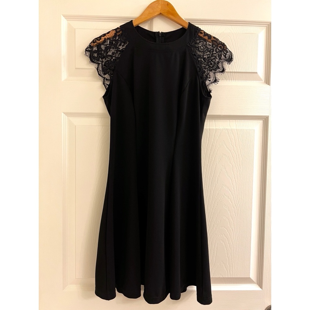 Lace Sleeve Skater Dress